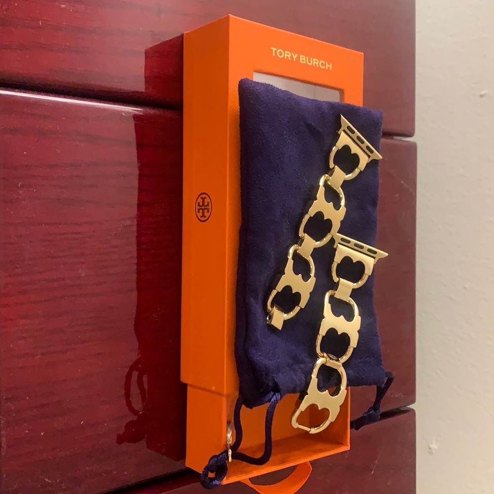 Tory burch gold tone stainless steel gemini link